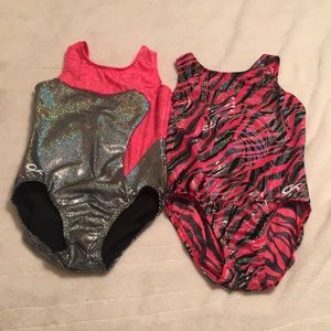 GK elite girls leotards size child large EUC